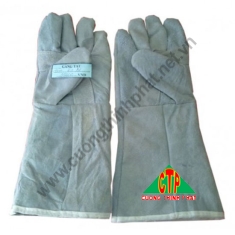 Găng tay da hàn dài 2 lớp