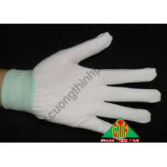 Găng tay Polyester không phủ PU đầu ngón tay