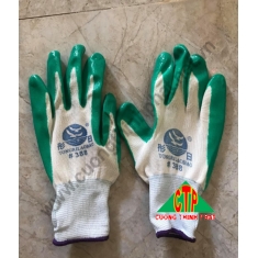 Găng tay phủ cao su màu xanh 388