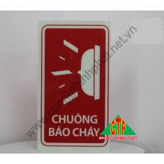 Biển báo chuông báo cháy dạ quang