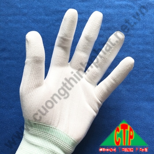 Găng tay sợi Polyester PU phủ ngón