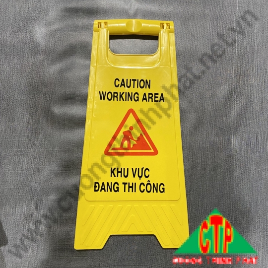 Bảng biển cảnh báo chữ A khu vực đang thi công, công trình